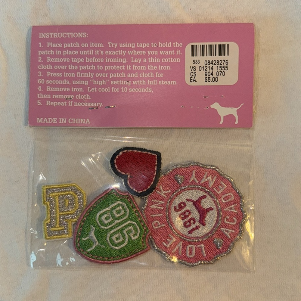 NWT Vintage VS Pink iron on panty patches. Set of 4 - Picture 2 of 2